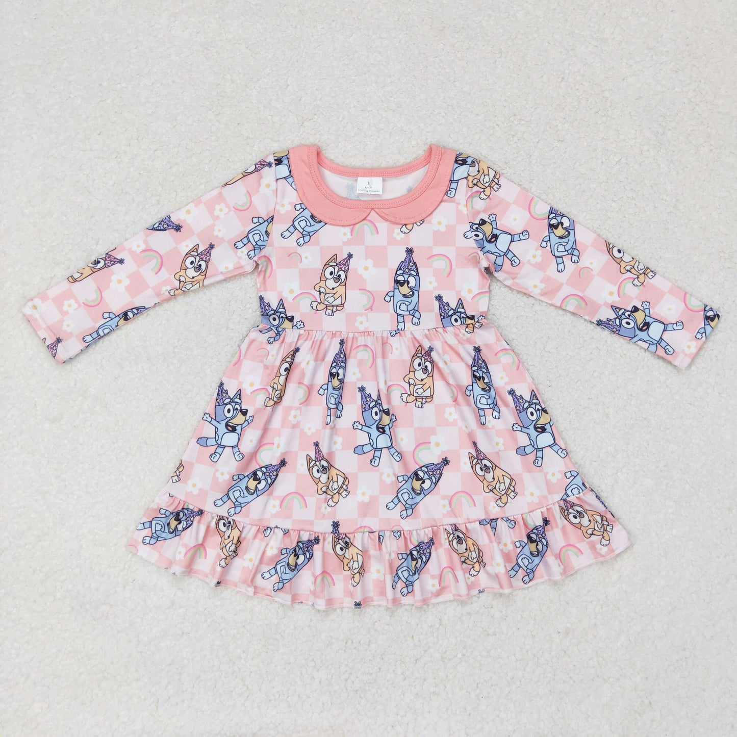 Pink cartoon dog Girls dress