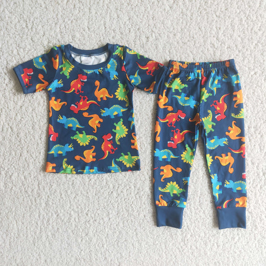 dinosaur print boys Suit Summer Set