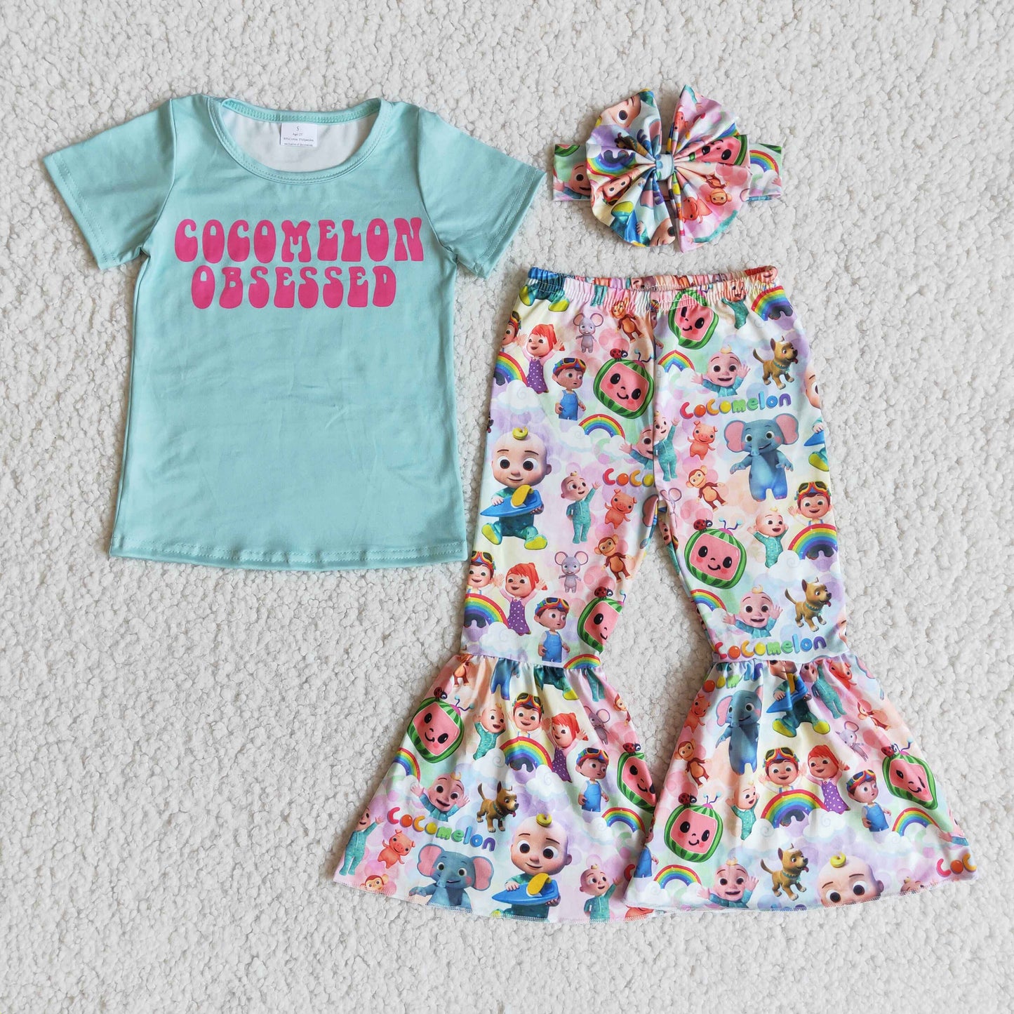Blue Cartoon Rainbow Girl Outfits
