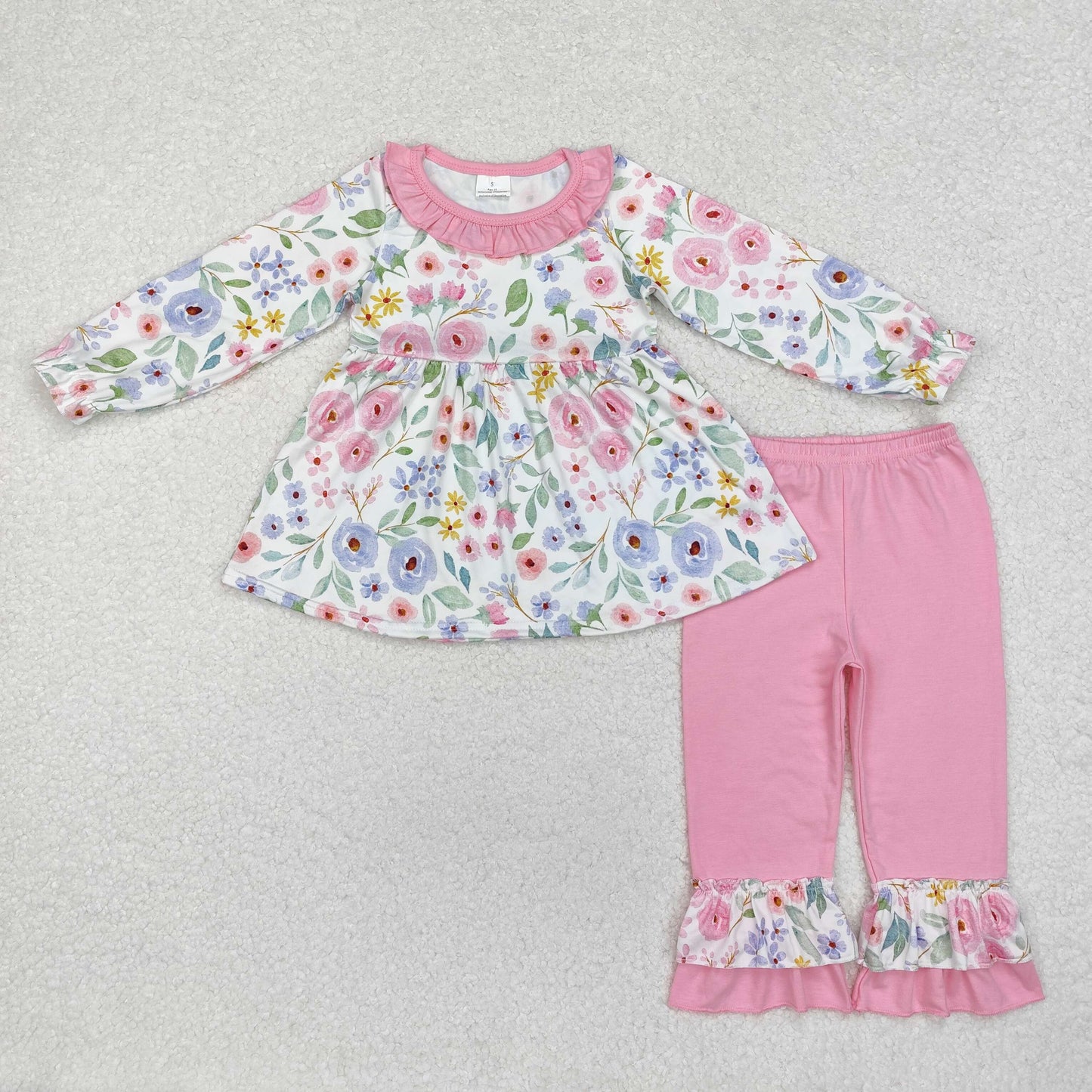 Pink flowers pants Girls Set