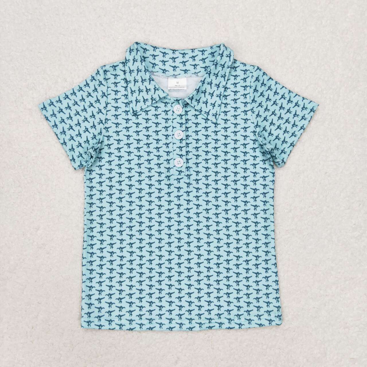 Blue With Button Boy Shirt