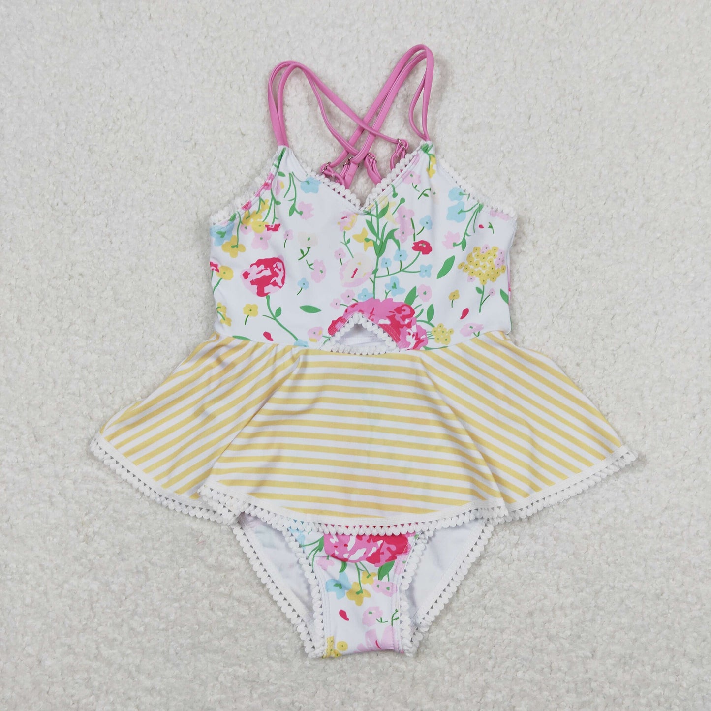 one piece flowers printing Swimsuit