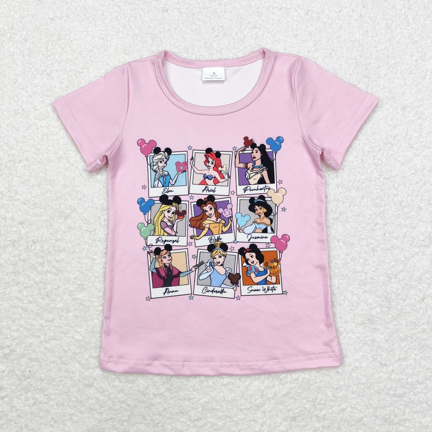Pink Cartoon Short Sleeve Shirt