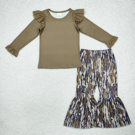 Camo print bell pants Girls Set