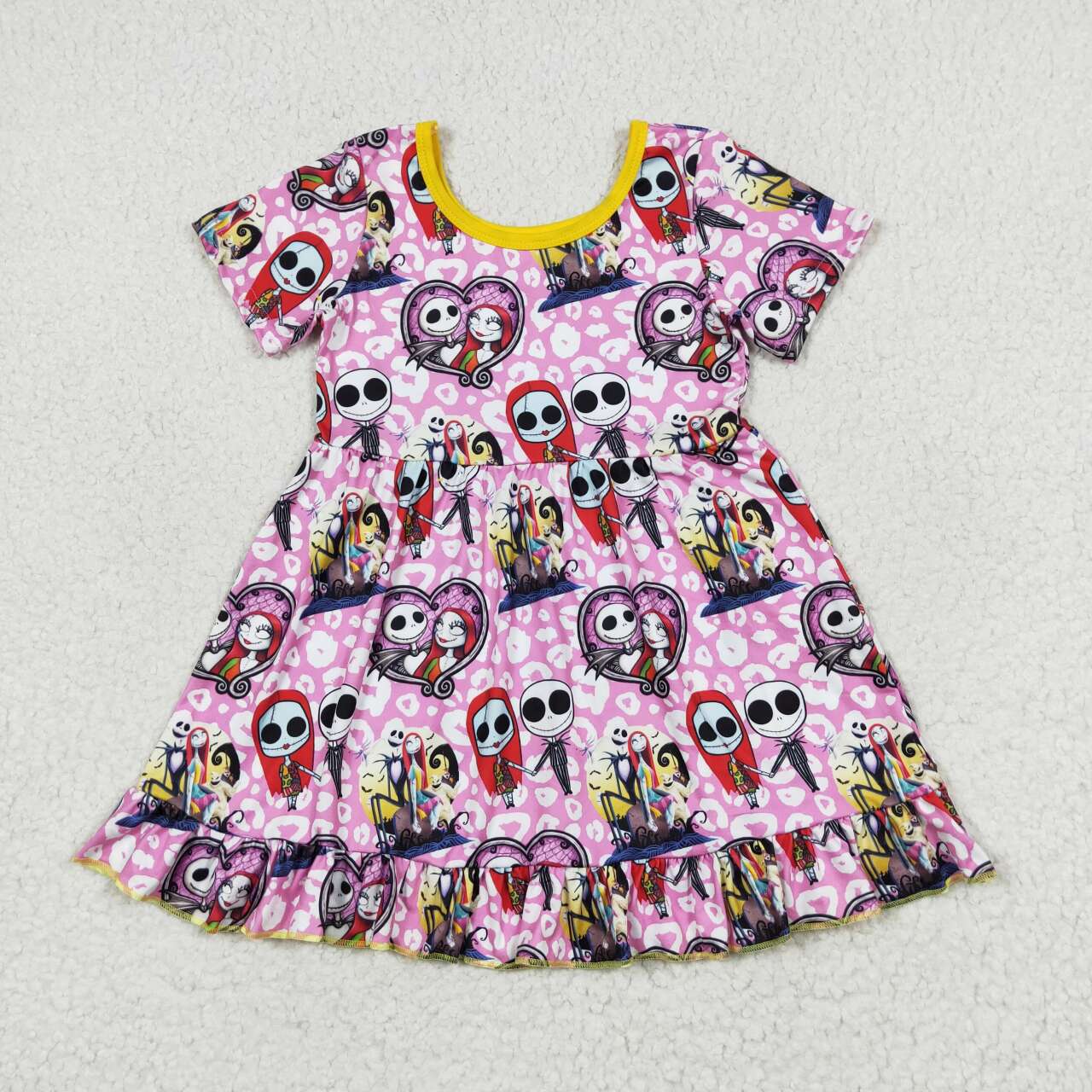 Halloween cartoon Print Short Sleeve Girls dress
