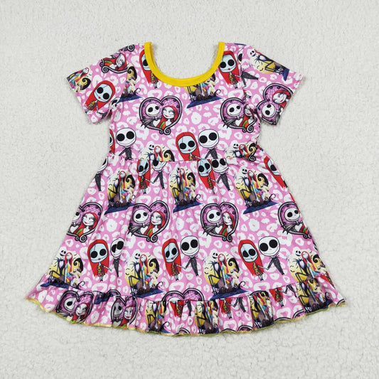 Halloween cartoon Print Short Sleeve Girls dress