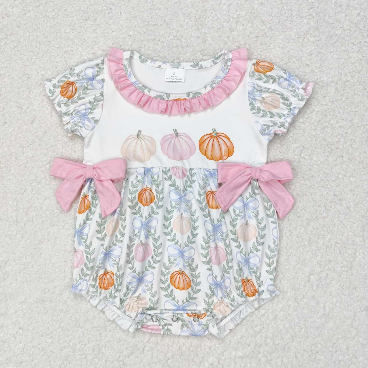 Pink pumpkin flowers Baby Romper