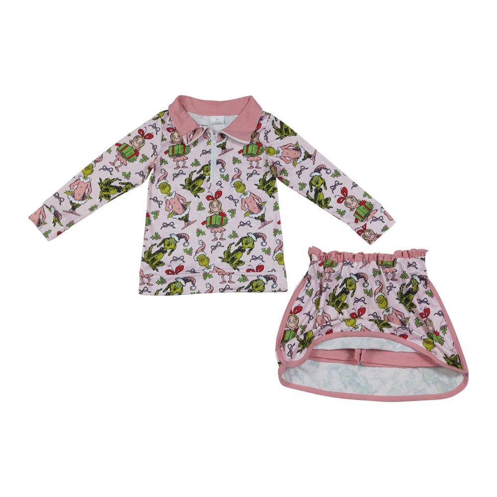 Christmas skirt Print Girls Set GLD1610