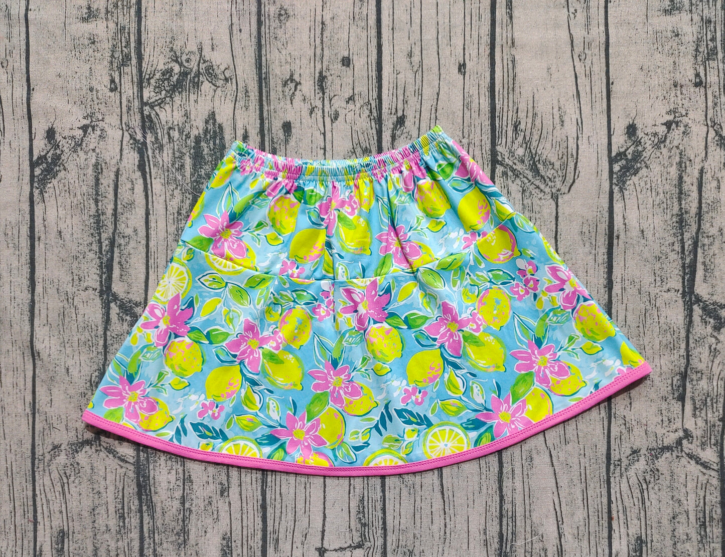 pre -order flowers lemon print girl dress GLK0100