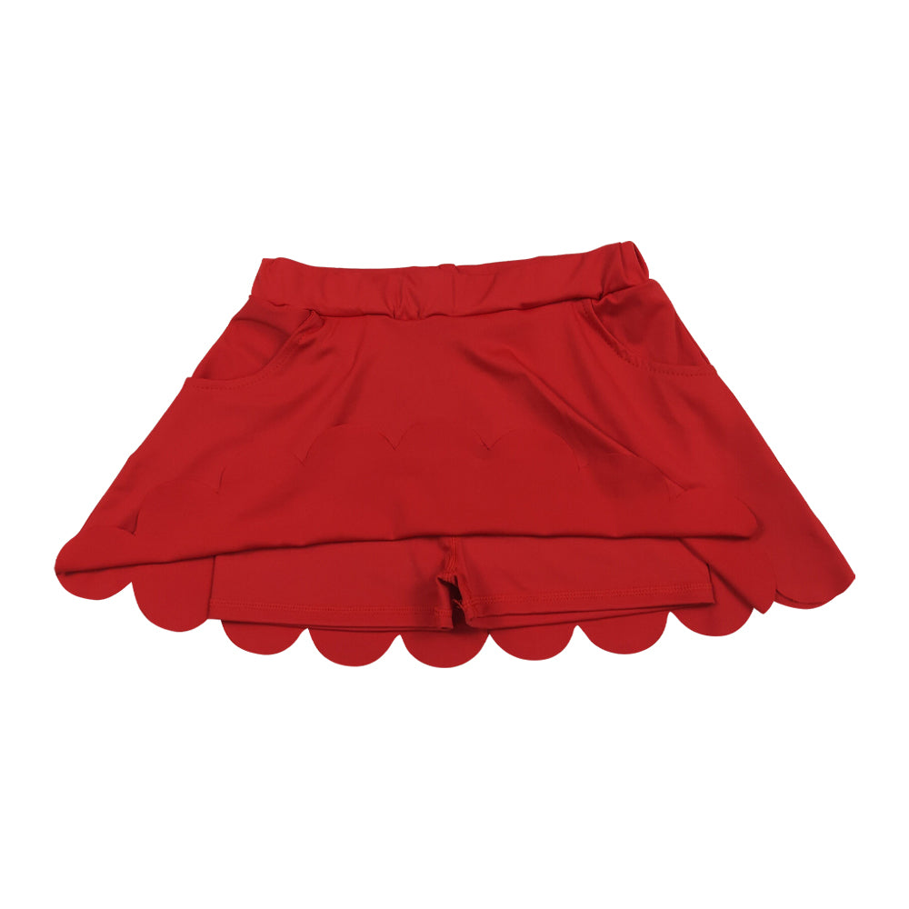 Red scalloped edges Girls Skirt GLK0235