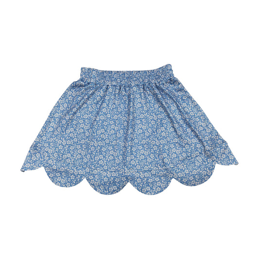 Blue flower scalloped edges Girls Skirt GLK0239