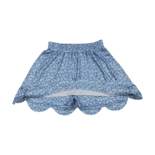 Blue flower scalloped edges Girls Skirt GLK0239