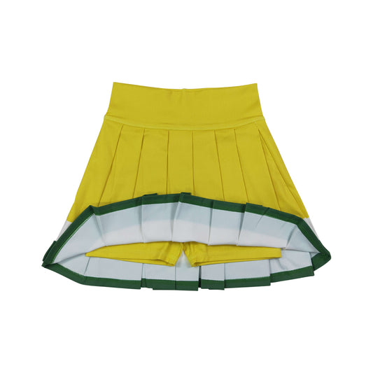 yellow green Tennis Yoga Pleated Girls Skorts GLK0319