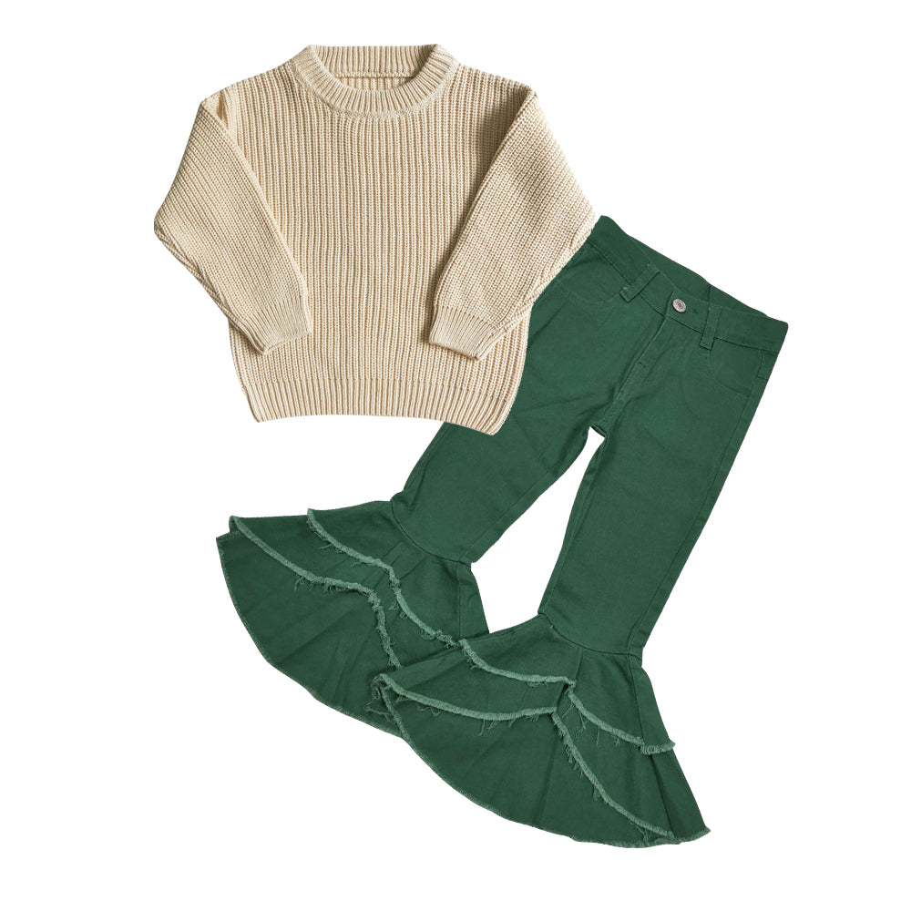 ice cream Sweater Green Bell Pants Jeans