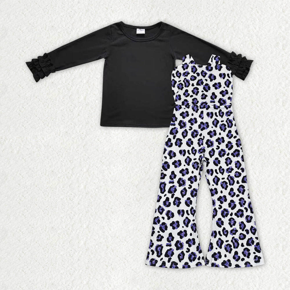 leopard print black long sleeve overall outfits