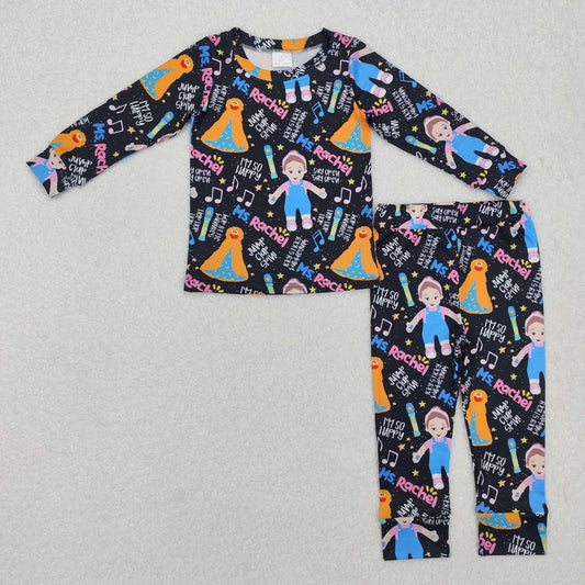 black cartoon Long Sleeve girl Pajamas