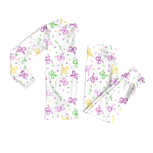 pre -order purple bow kids pajamas GLP2920