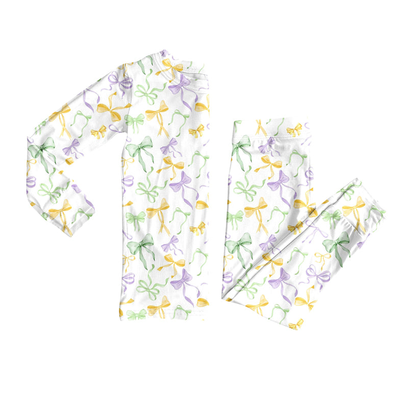 pre -order purple bow kids pajamas GLP2921