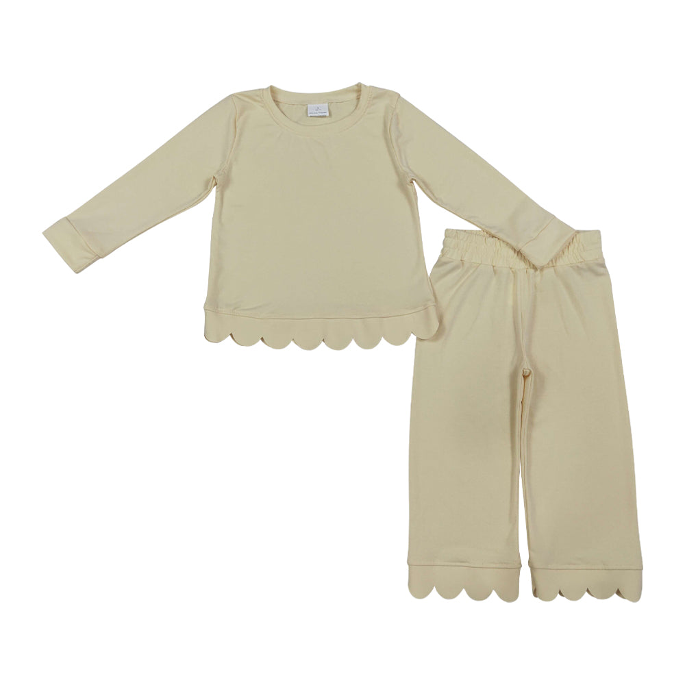 ice cream scalloped edges Long Sleeve Girls Set GLP3293