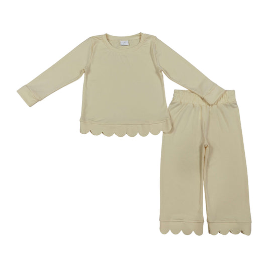 ice cream scalloped edges Long Sleeve Girls Set GLP3293
