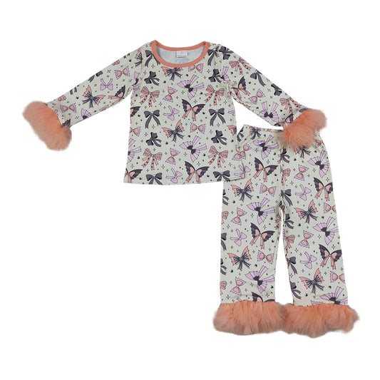 Halloween Bow with feather Girls Pajamas GLP3386