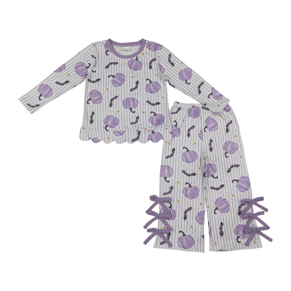 Halloween pumpkin Girls long sleeve set GLP3438