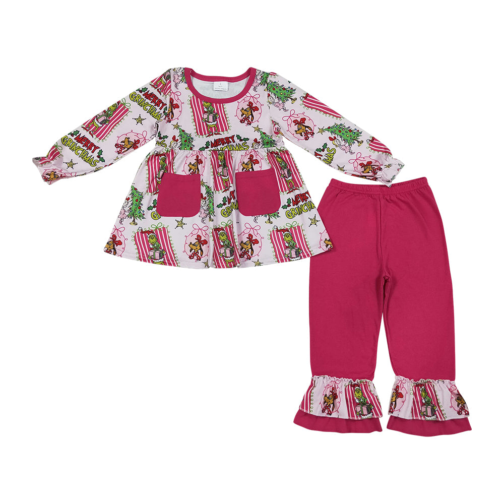 Christmas Pink Long Sleeve Girls Set GLP3461