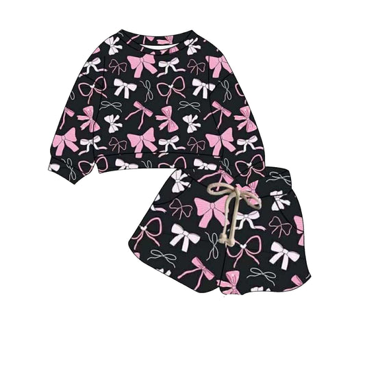 pre -order Black bow long sleeve Girls Set GLS0015