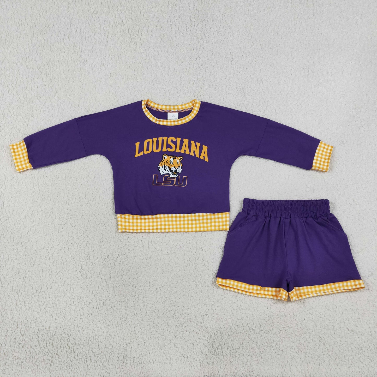 GLS0166 Vinyl School Team LOUISIANA Girls Shorts Set