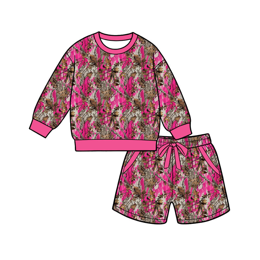 Preorder MOQ 5 pcs Each Style Hunting Leaves Rose Red Mommy and Me Matching Clothes