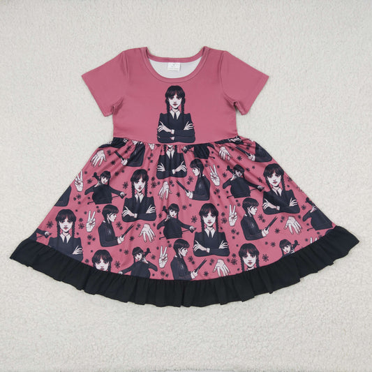 cartoon short sleeve girl dress