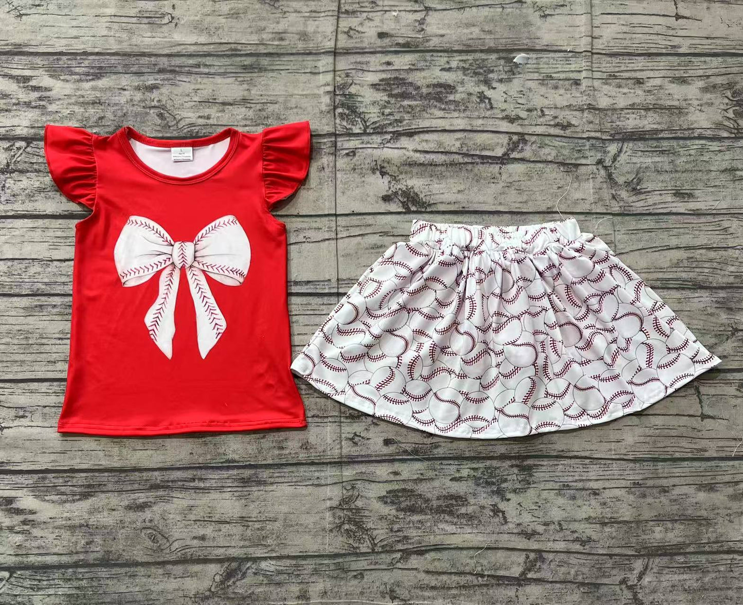 pre -order baseball floral bow girl setGSD1722