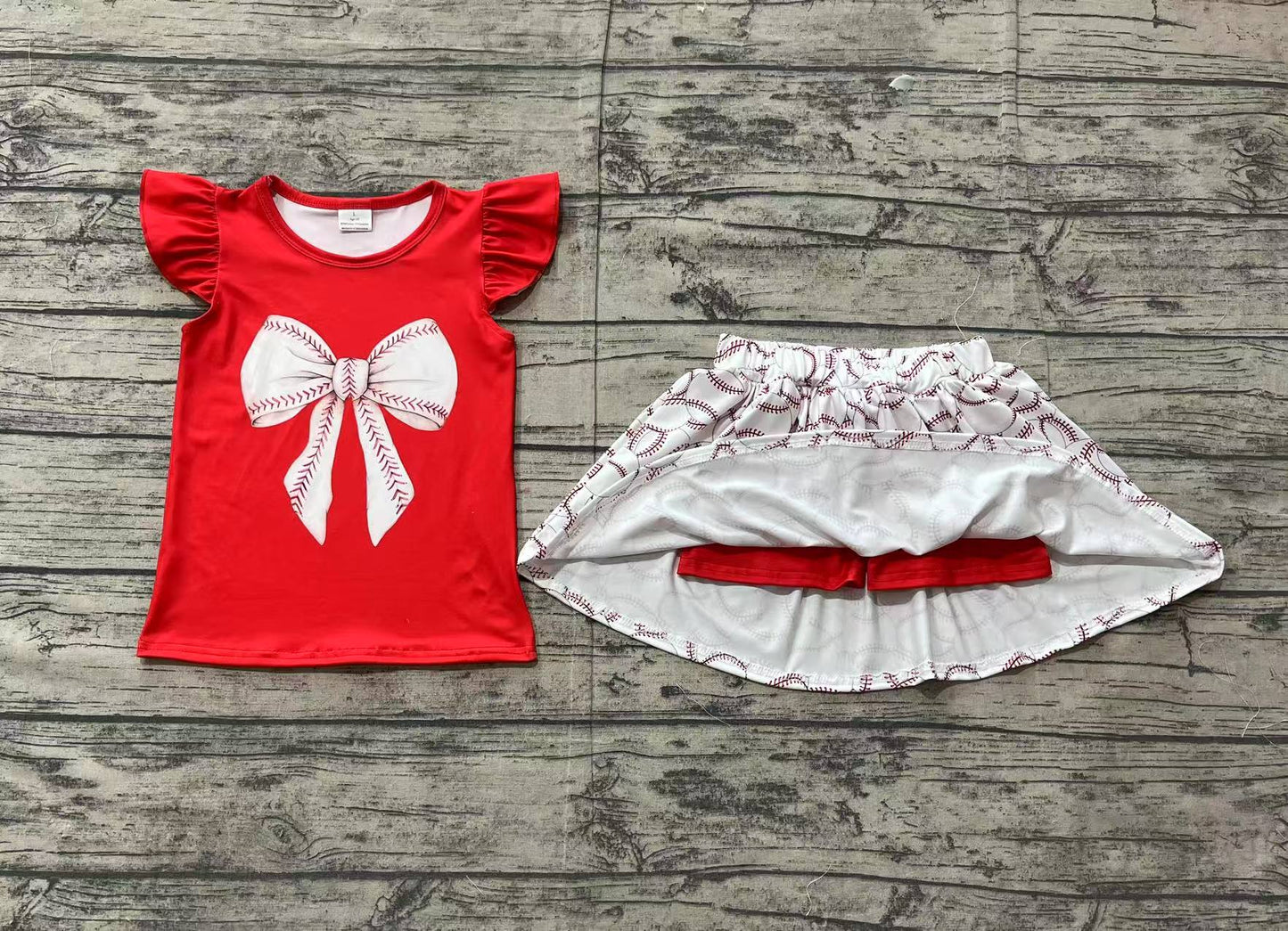 pre -order baseball floral bow girl setGSD1722