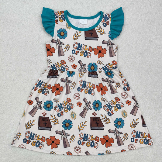 child of god flowers print Boutique girls dress