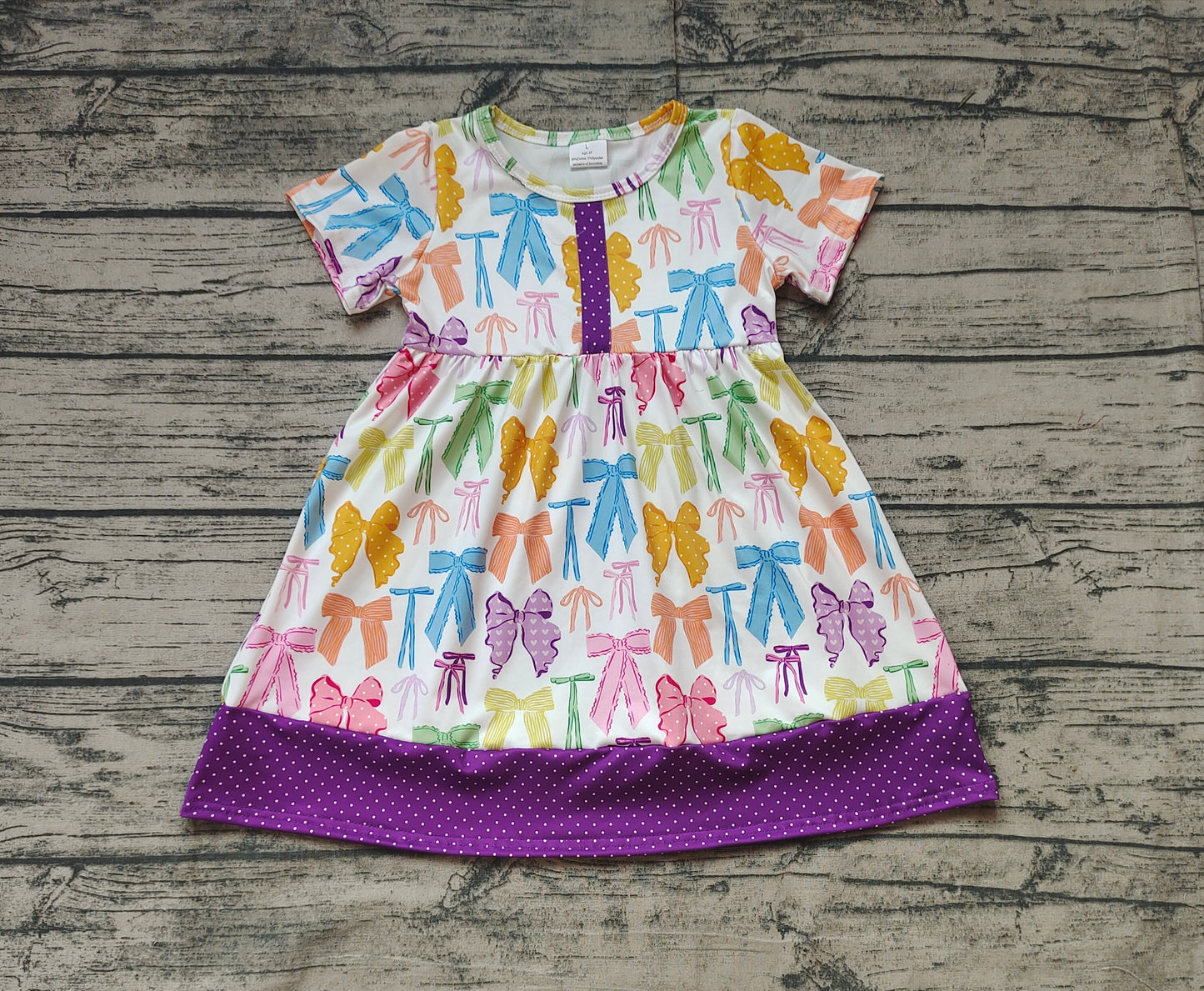 pre -order colorful bow Summer girl dress GSD1834