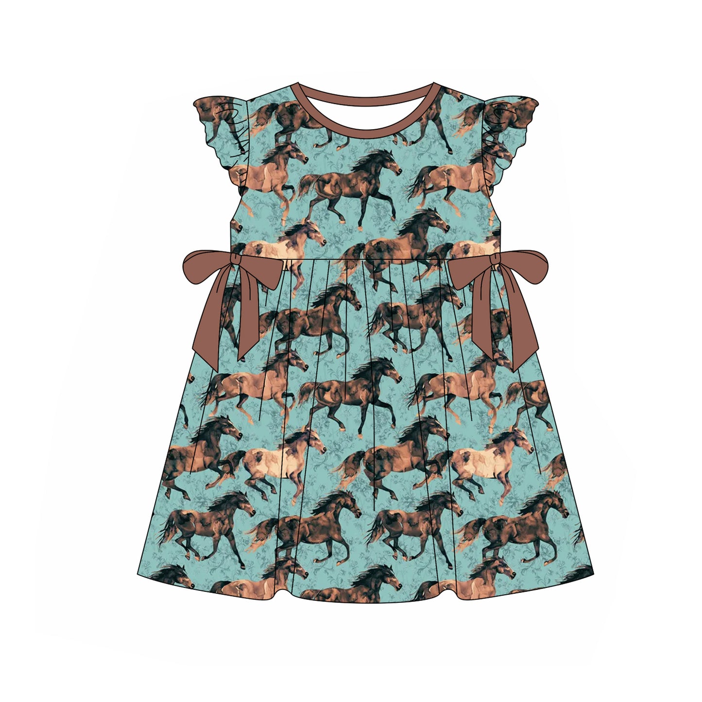 pre -order humting horse cowgirls dress GSD2004