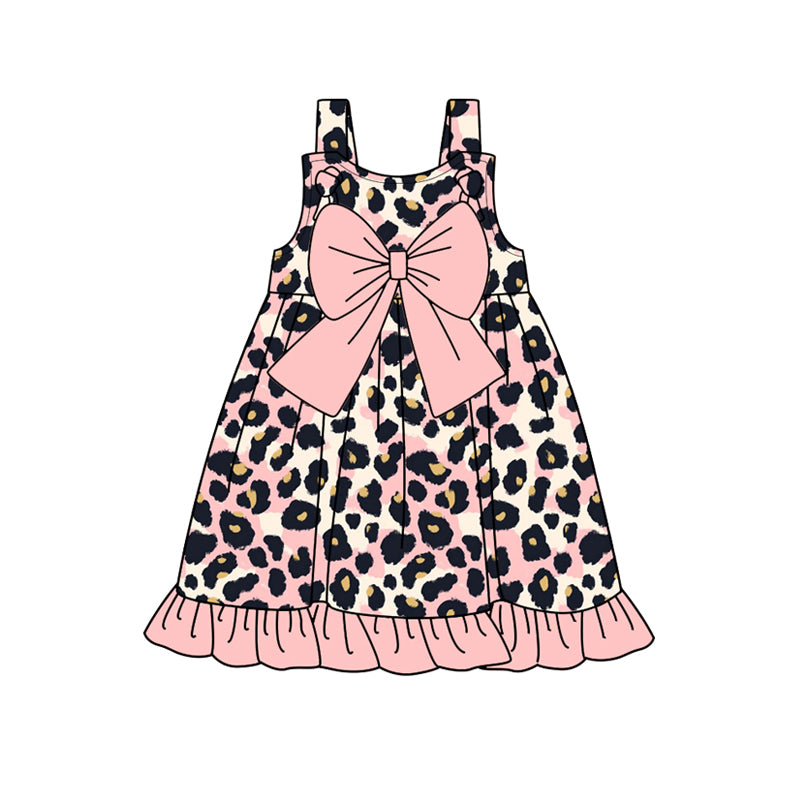 pre -order pink leopard Sleeveless girls set GSD2013