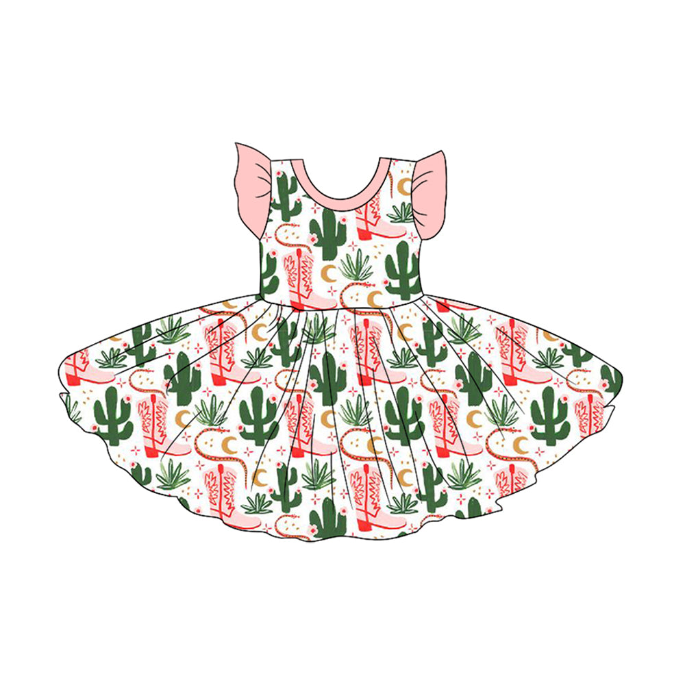 pre -order cactus boots flying Sleeve girls set GSD2057