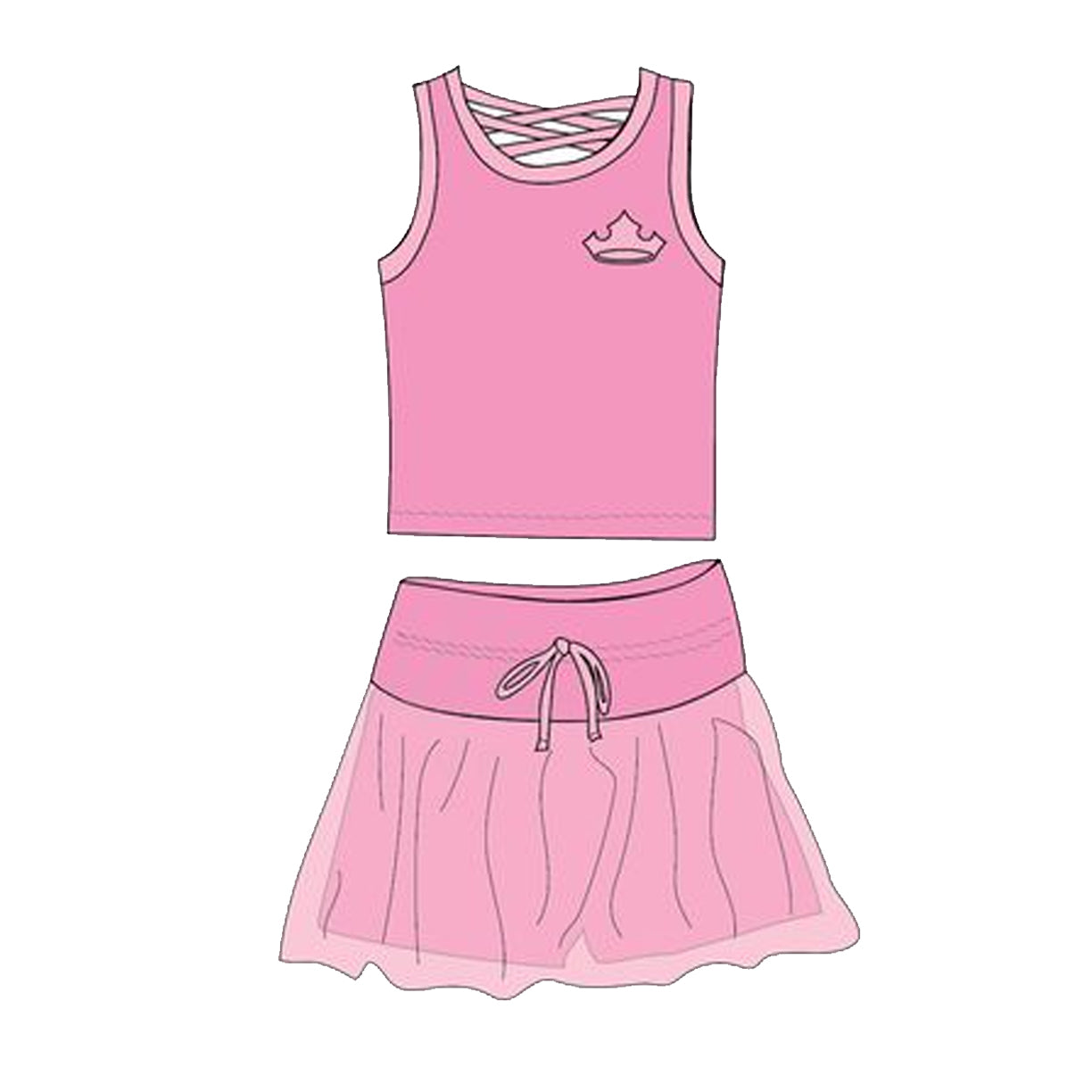 pre -order pink print Sleeveless girl set GSD2066
