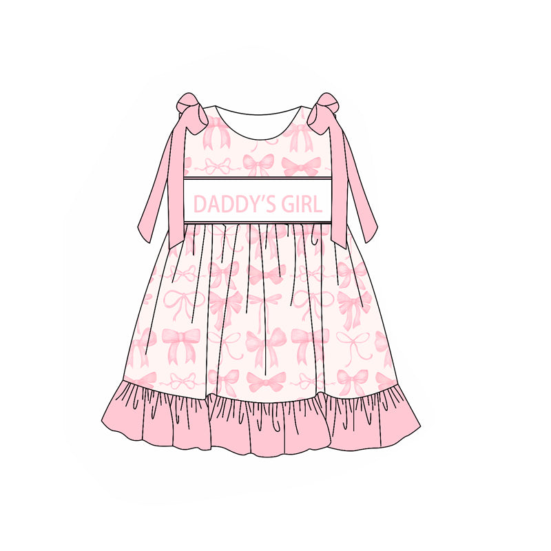 pre -order pink bow print Sleeveless girl set GSD2080