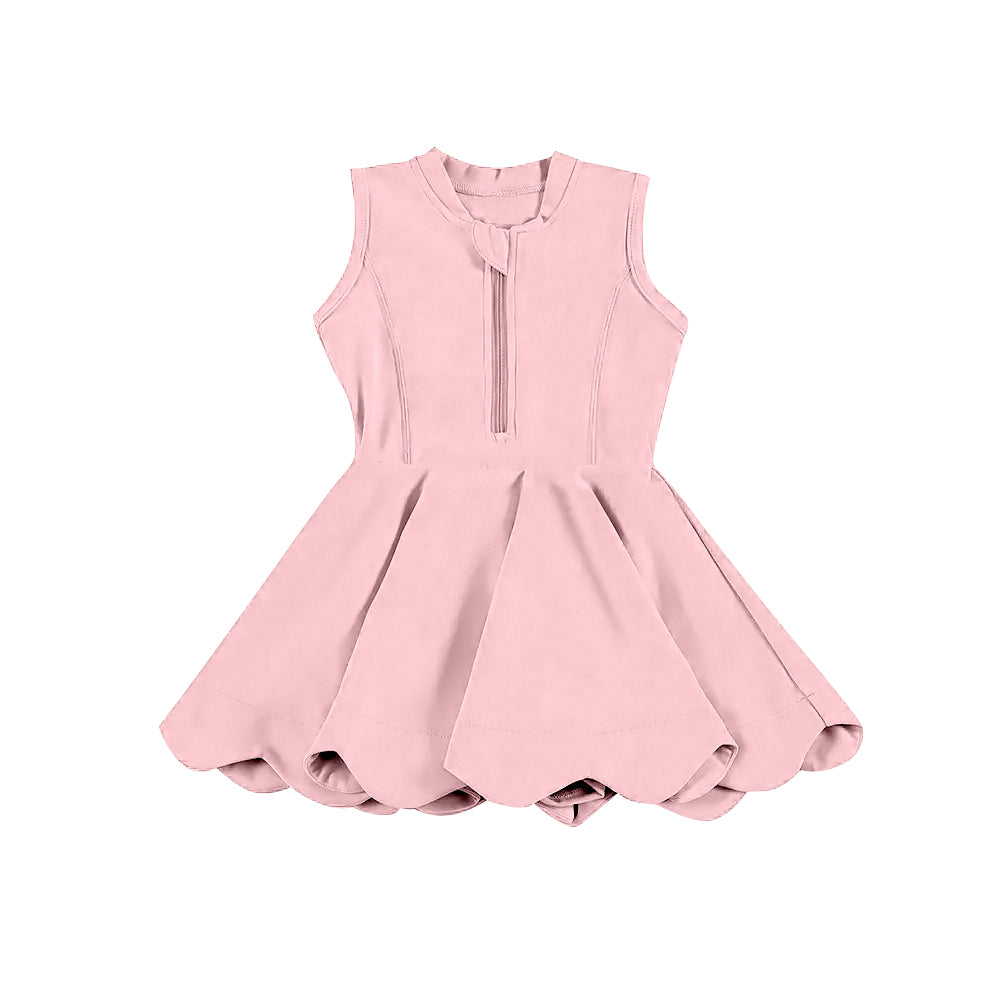 pre -order pink print Sleeveless yoga girls zipper set GSD2086