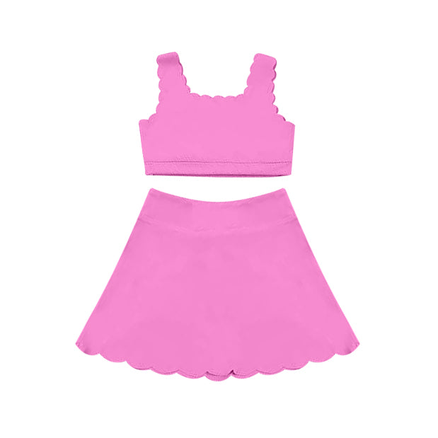 pre -order hot pink print Sleeveless yoga girls set GSD2092