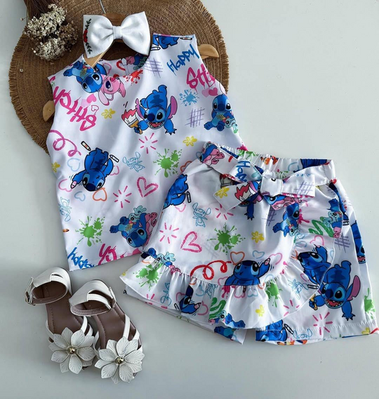 pre -order cartoon print Sleeveless yoga girls set GSD2103