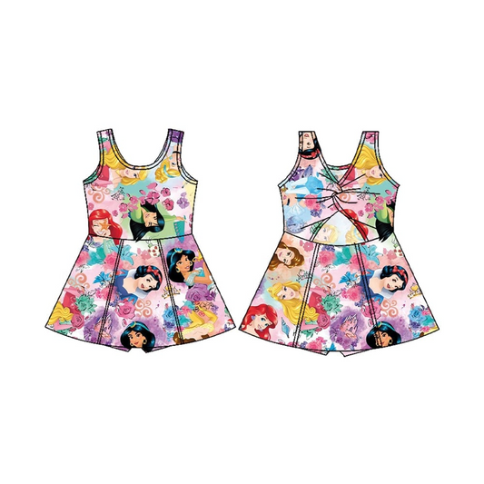 pre -order cartoon print Sleeveless girl yoga set GSD2136