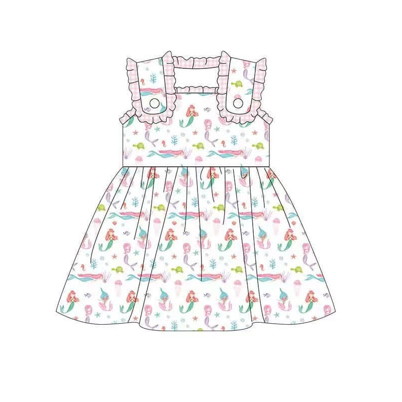 pre -order cartoon sleeveless print girl dress GSD2142