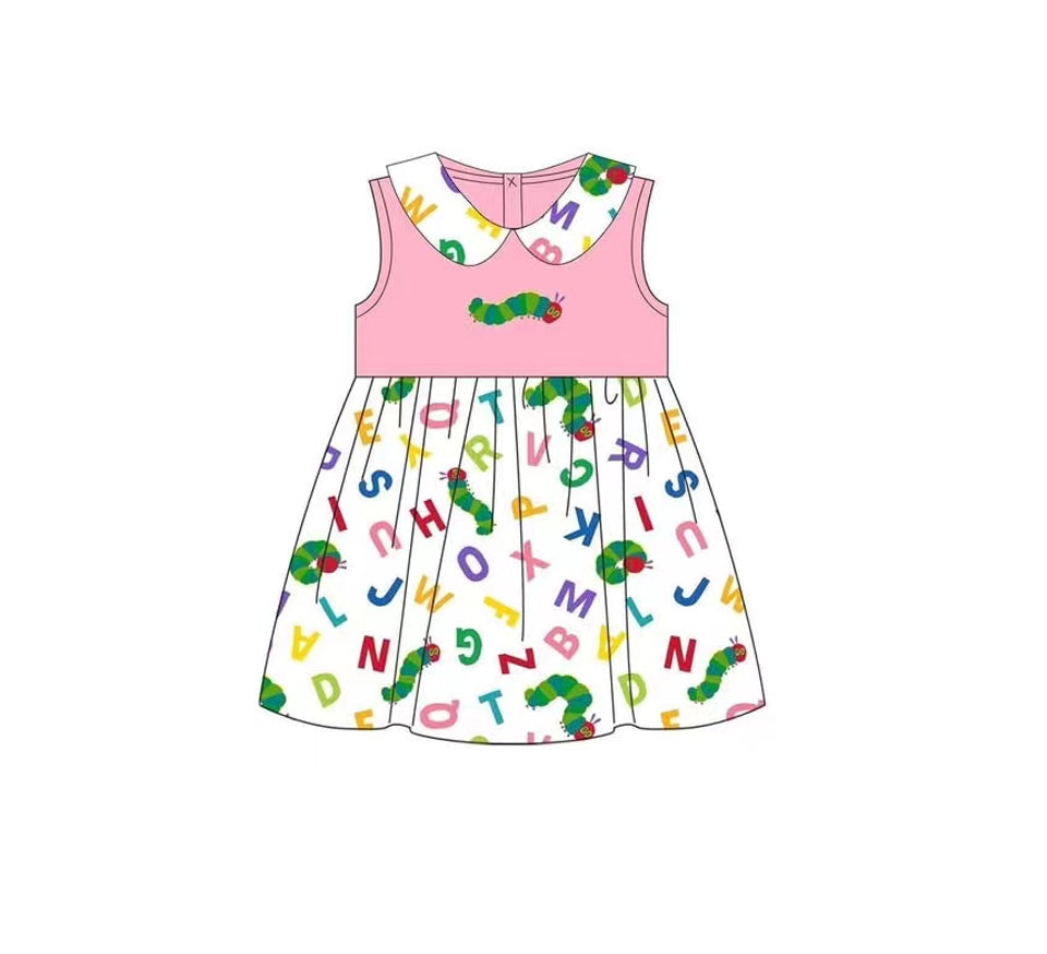 pre -order caterpillar sleeveless print girl dress GSD2152