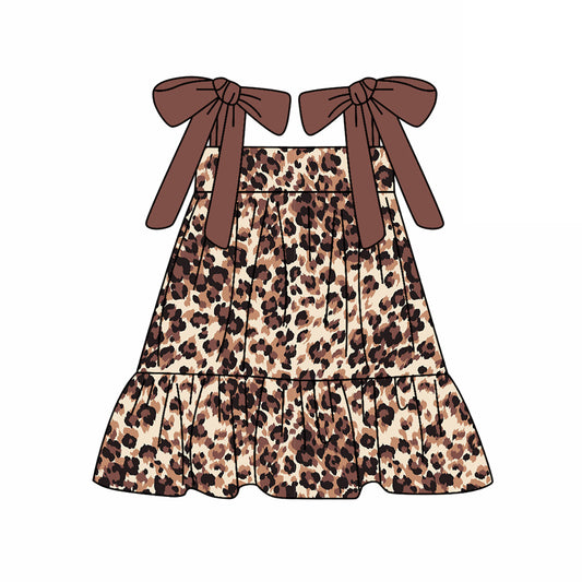pre -order leopard print girl dress GSD2182