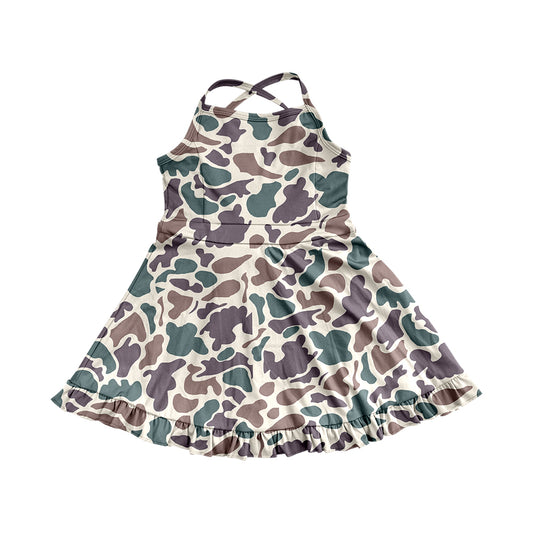 pre -order camo print girl yoga dress GSD2310