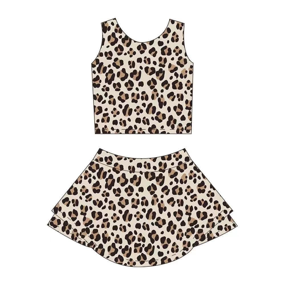 pre -order Leopard print girl yoga dress GSD2327