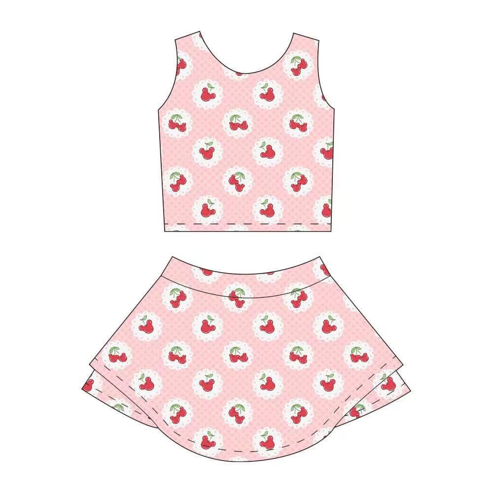 pre -order pink fruit print girl dress GSD2330